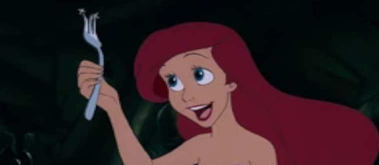 During The Little Mermaid, what goofy name does Ariel give that fork she discovers?